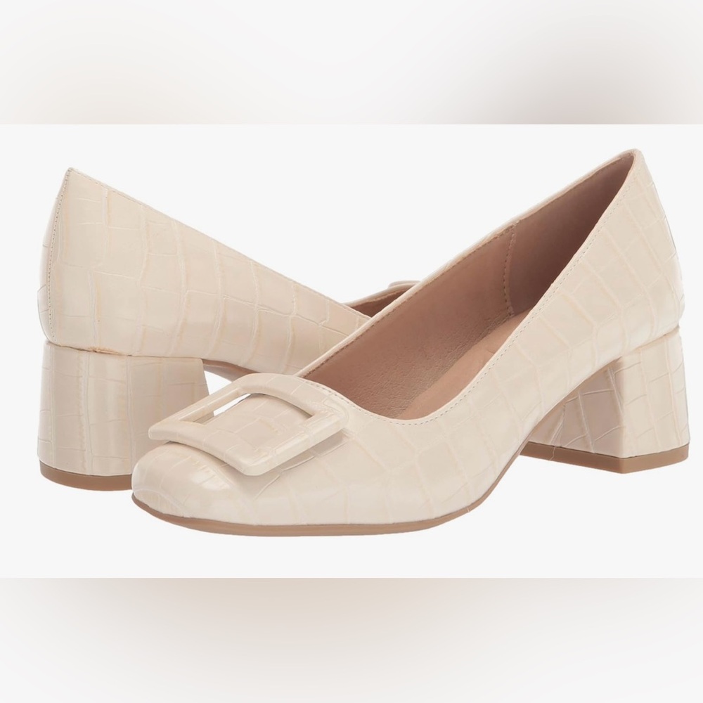 Chinese Laundry Big Ben Ivory Croc Pumps with Comfort Cushion - Picture 3 of 12